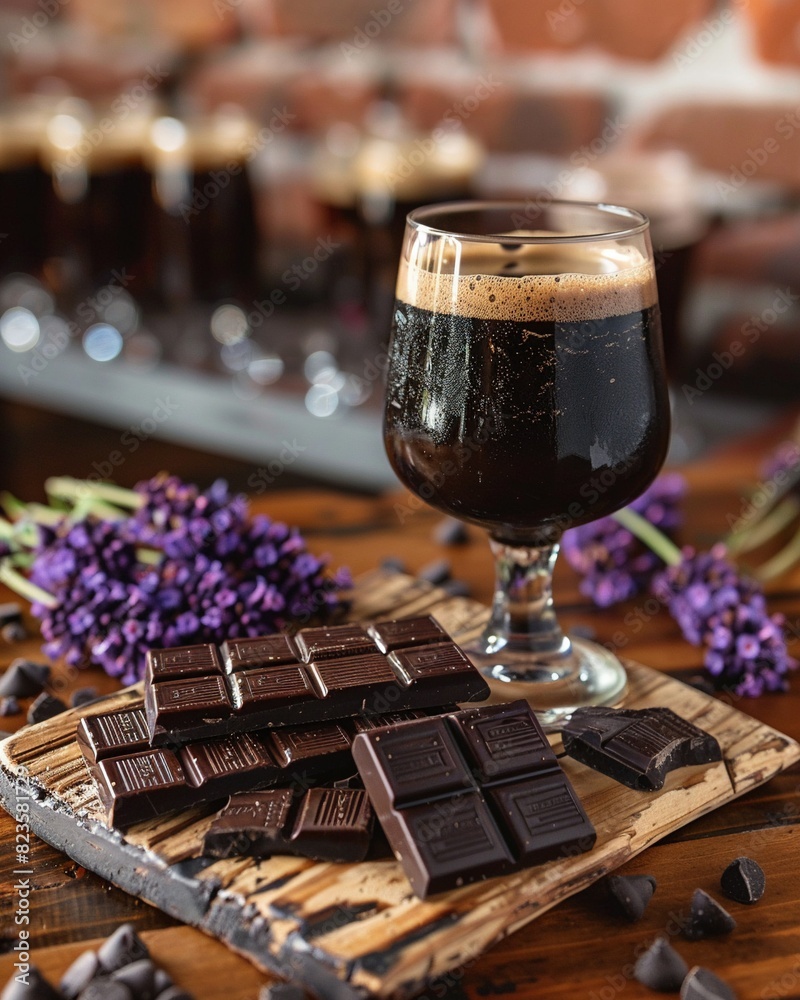 Artisan brewery hosting a craft brew and chocolate pairing event, with detailed tasting notes and rich flavors Artisan brewery hosting a craft brew and chocolate pairing event, with detailed tasting notes and rich flavors