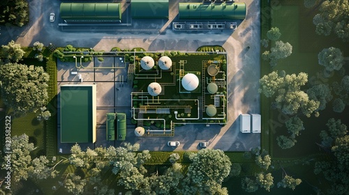 Wallpaper Mural Top view of an in-progress hydrogen storage facility, highlighting green hydrogen energy advancements, detailed construction scene Torontodigital.ca