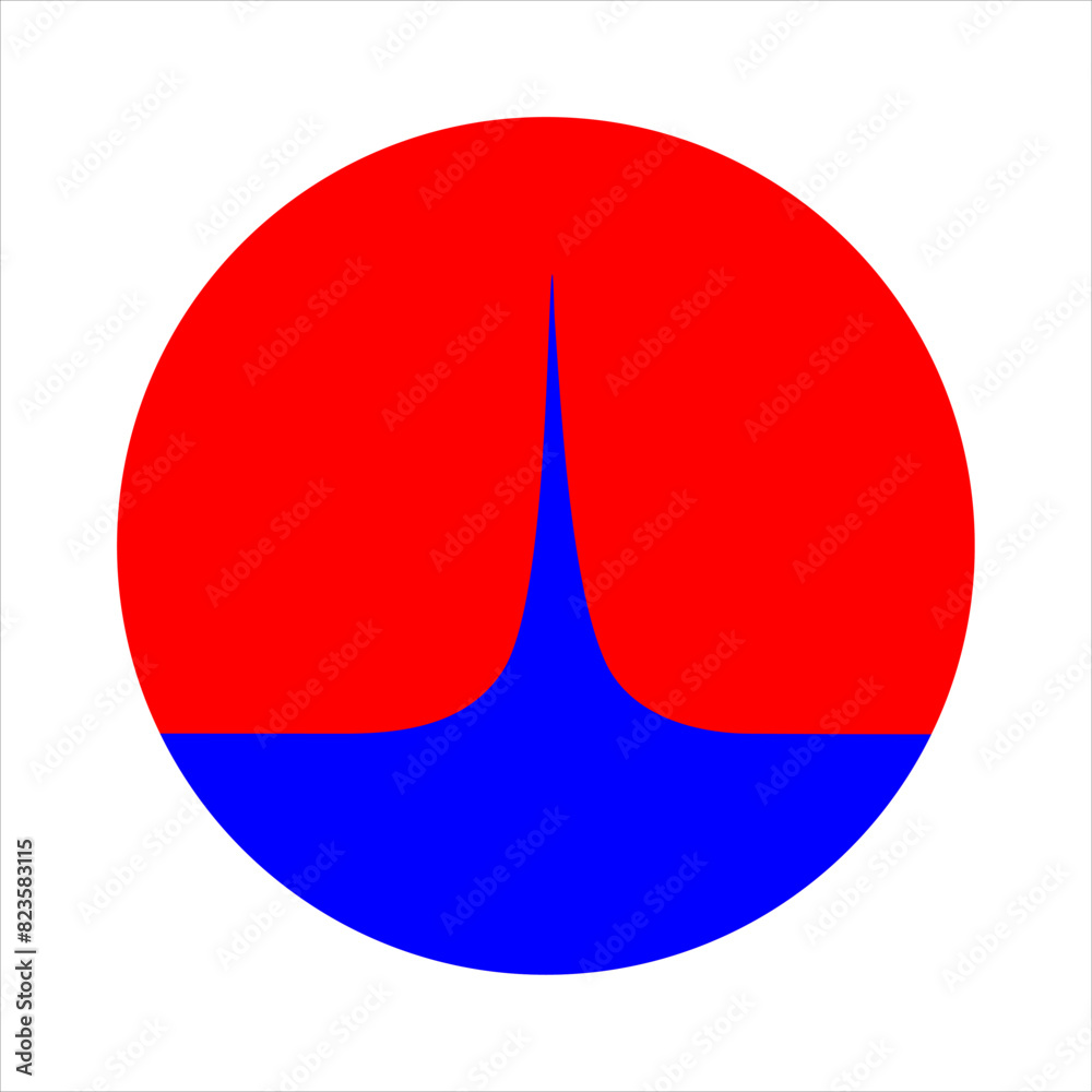 Logo, symbol, icon of ocean waves in circle Logo, symbol, icon of ocean waves in circle