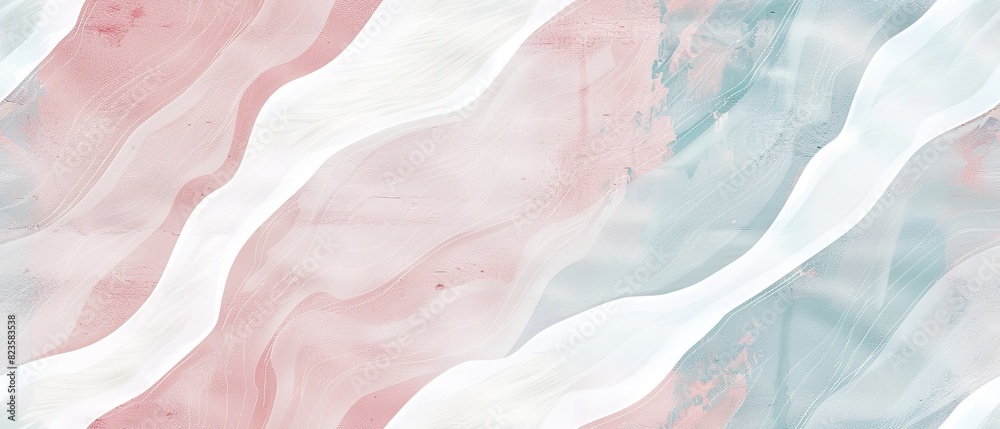 An illustration of a soft pastel stripes textured on a clean surface or a paper backdrop with a big space for text or product advertisement purpose, Generative AI.
