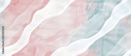 An illustration of a soft pastel stripes textured on a clean surface or a paper backdrop with a big space for text or product advertisement purpose, Generative AI. photo