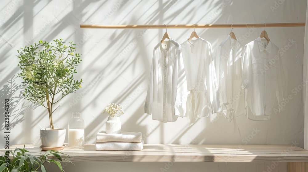 Air drying clothes natural light tidy room showcasing freshness and organization.