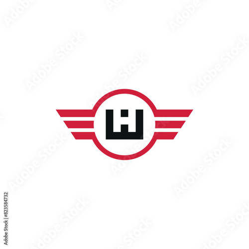 letter H wings simple sleek creative geometric modern logo design