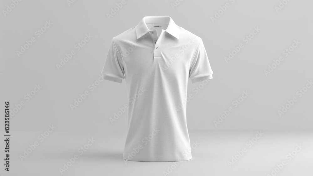 White polo shirt mockup on white background. White polo shirt mockup on white background.