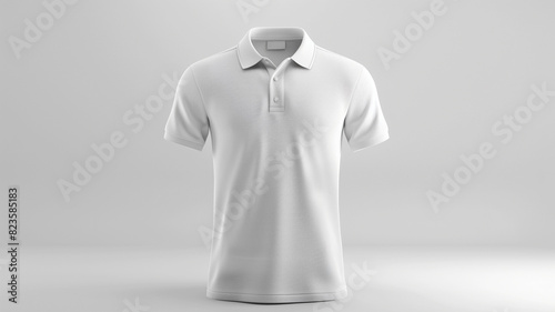 White polo shirt mockup on white background.