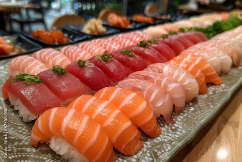 Tray of Sushi on Table