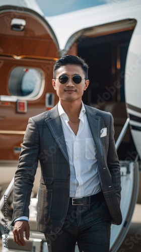 Asian businessman with jet © Vlad Kapusta