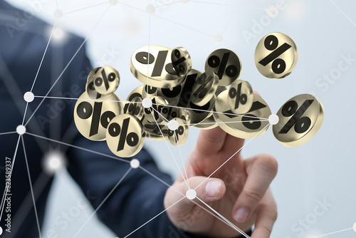 sale digital percent in hand.