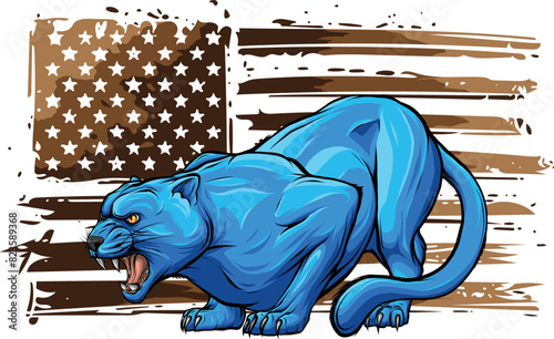draw colorful feline cougar. vector illustration design