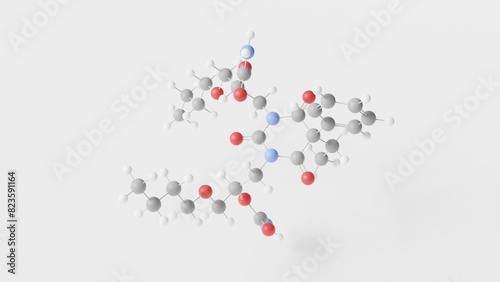 Fotografie difebarbamate molecule 3d, molecular structure, ball and stick model, structural