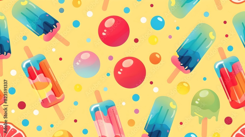 Joyful Geometric Patterns and Vibrant Candies Joyful Geometric Patterns and Vibrant Candies