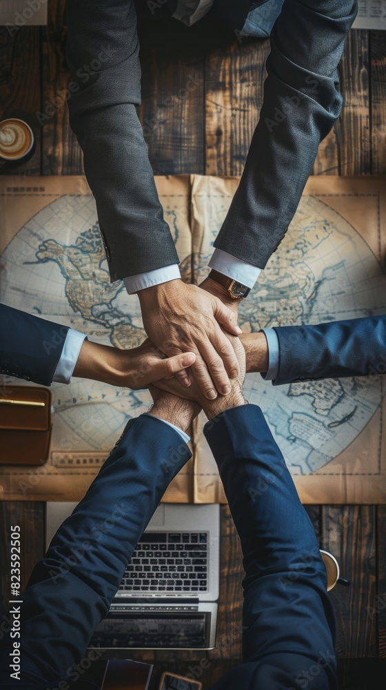 The picture shows the cooperation and teamwork of business people. The picture shows the cooperation and teamwork of business people.