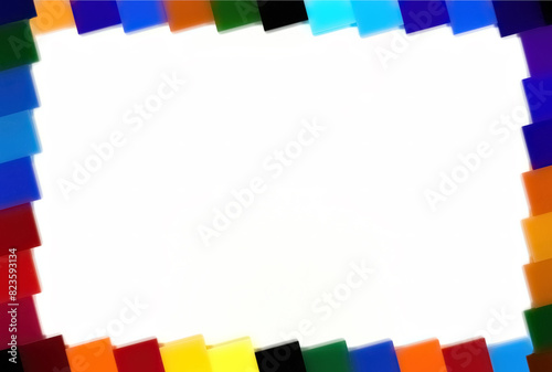 partial frame made frome color plastic acrylic shape plexiglass on white background photo