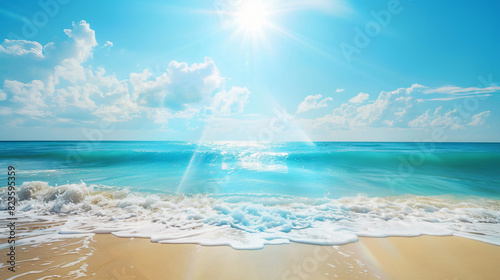 Summer landscape nature of tropical with rays of sun l