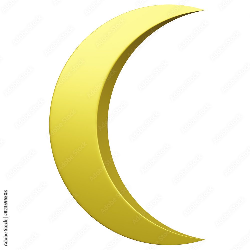 Beautiful And Attractive 3D Crescent Moon Icon Beautiful And Attractive 3D Crescent Moon Icon