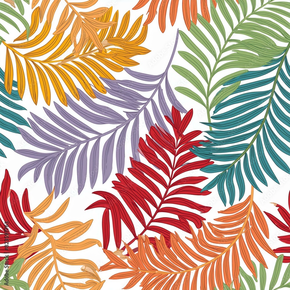 Naklejka premium seamless pattern with leaves