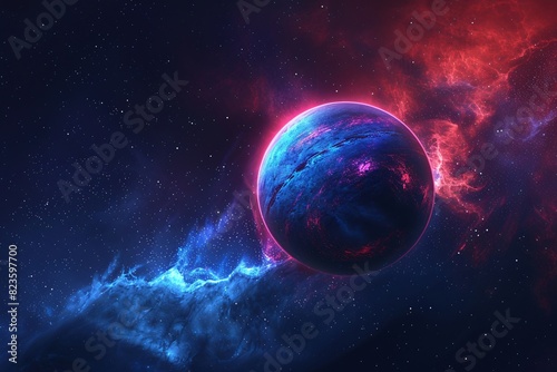 a planet in space with stars and nebulas