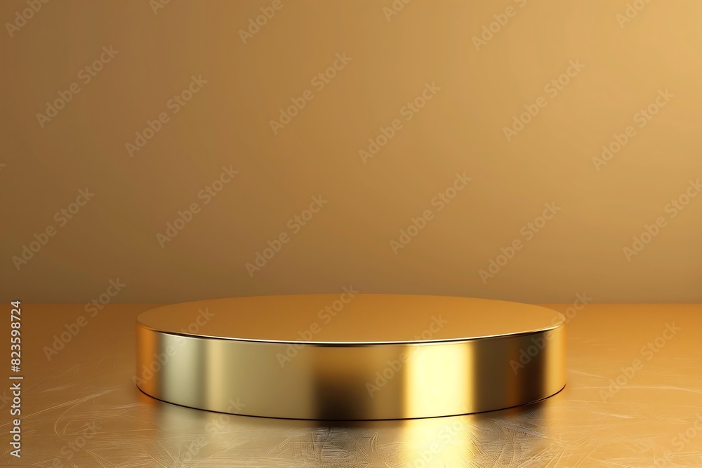 Sleek golden podium on a textured surface with gradient background, minimalist design ideal for product display and presentations, featuring warm lighting and elegant ambiance - AI generated Sleek golden podium on a textured surface with gradient background, minimalist design ideal for product display and presentations, featuring warm lighting and elegant ambiance - AI generated
