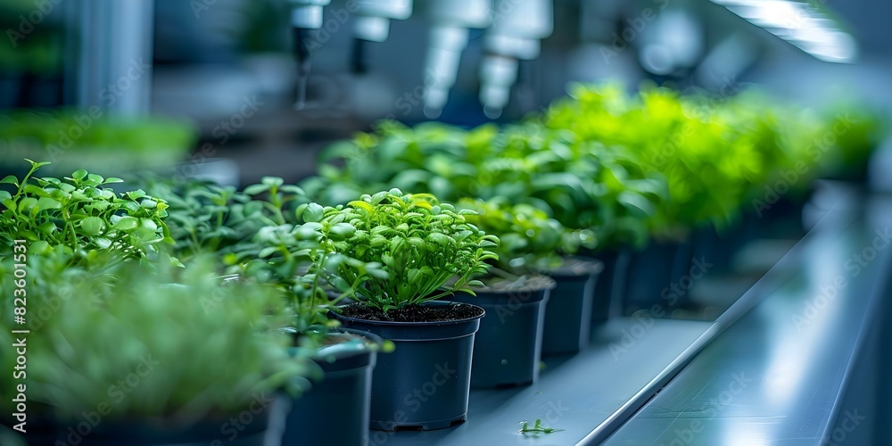 Focused on laboratory plants for scientific research. Concept Laboratory Plants, Scientific Research, Botanical Study, Growth Experiments, Plant Specimens Focused on laboratory plants for scientific research. Concept Laboratory Plants, Scientific Research, Botanical Study, Growth Experiments, Plant Specimens