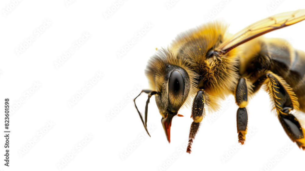 Bee in a flower on a white background Bee in a flower on a white background