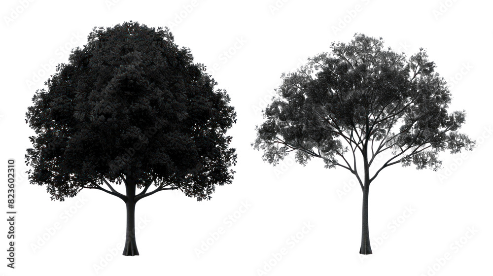 Fototapeta premium Black tree vector of living icons on a white background