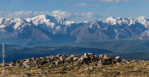 View snowy ridge, trekking and climbing