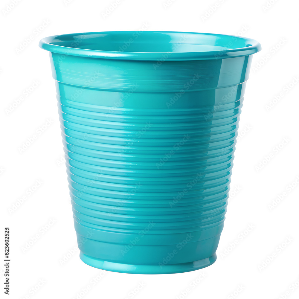 Cyan Disposable Plastic Cup on Transparent Background Cyan Disposable Plastic Cup on Transparent Background
