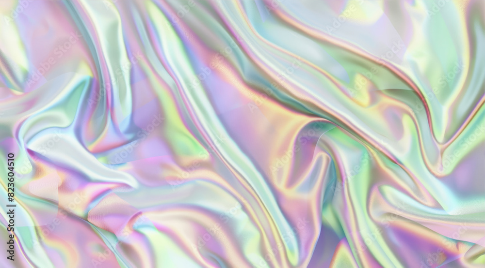 Fototapeta premium Crumpled holographic paper 