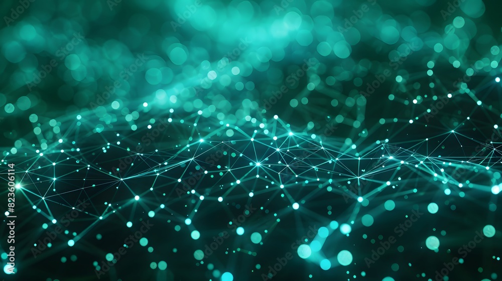 Abstract digital background featuring a glowing network of green lines and dots, representing data and connectivity. Abstract digital background featuring a glowing network of green lines and dots, representing data and connectivity.