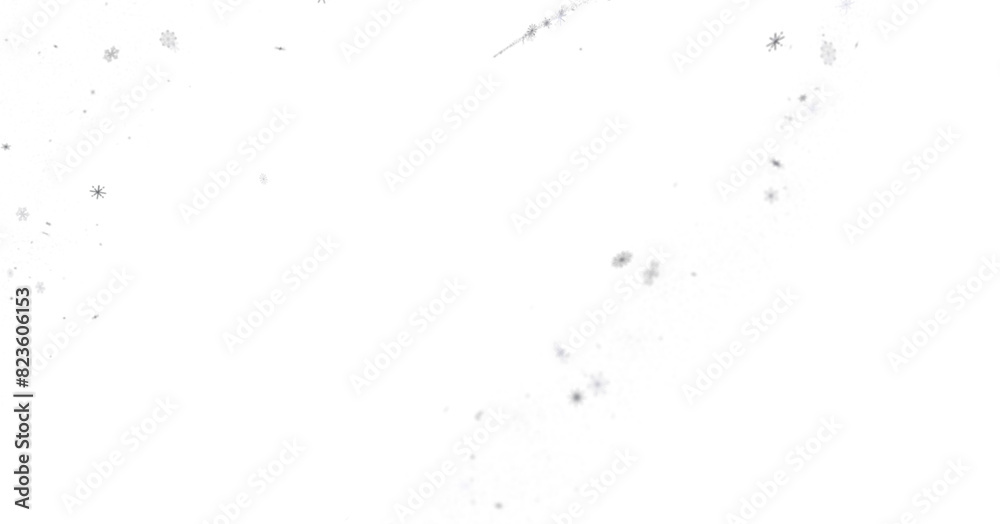 Fototapeta premium Glistening Snow Shower: Striking 3D Illustration Showcasing Falling Holiday Snowflakes