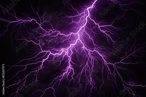 purple lightning on black sky background