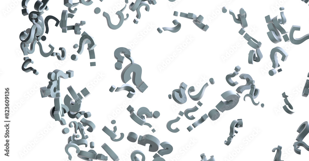 Infinite question marks, original 3d rendering Infinite question marks, original 3d rendering