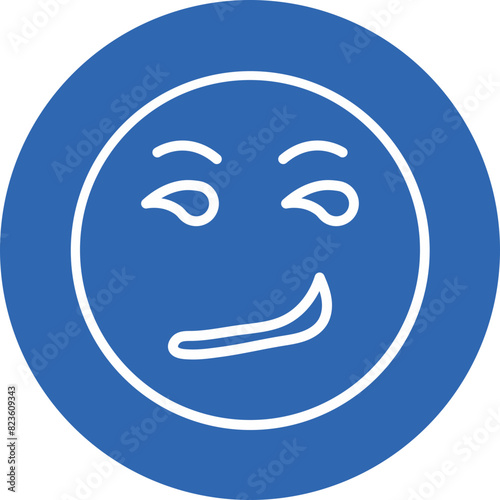 Slight Smirks line circle icon
