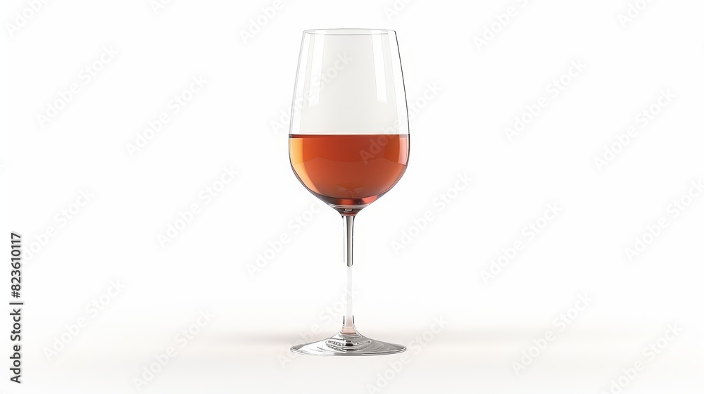 Chic presentation of a solitary red wine glass against a pristine white backdrop Chic presentation of a solitary red wine glass against a pristine white backdrop