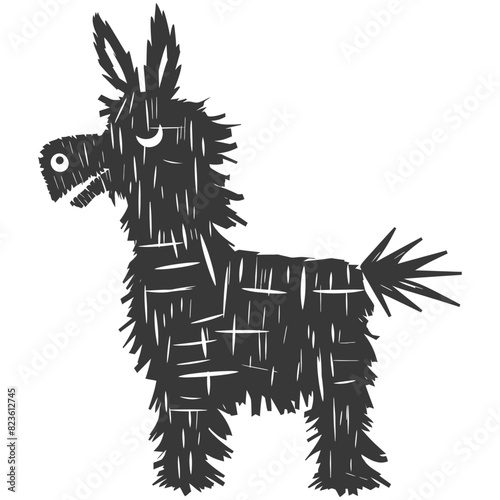 Silhouette mexican pinata black color only