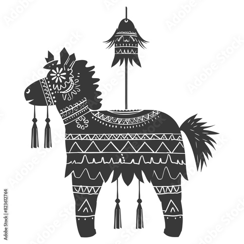 Silhouette mexican pinata black color only