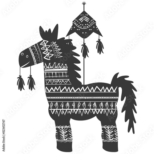 Silhouette mexican pinata black color only