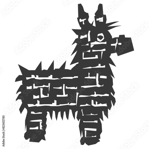 Silhouette mexican pinata black color only