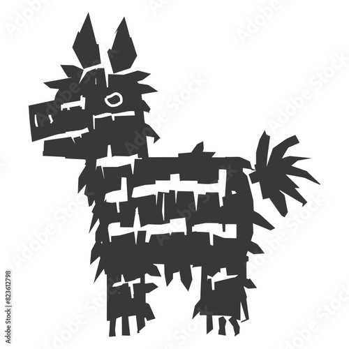 Silhouette mexican pinata black color only