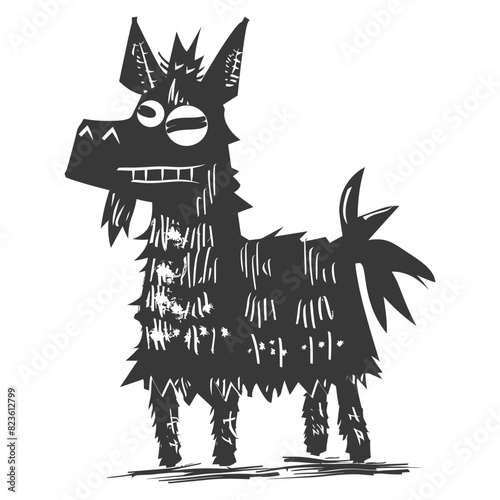 Silhouette mexican pinata black color only