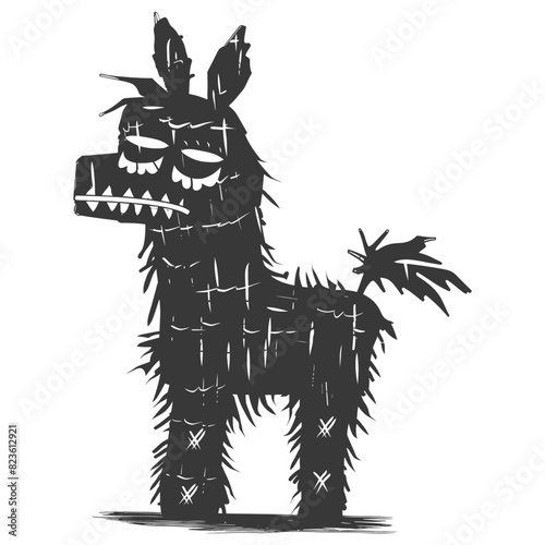Silhouette mexican pinata black color only