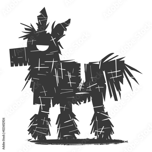 Silhouette mexican pinata black color only