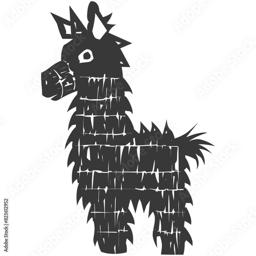 Silhouette mexican pinata black color only