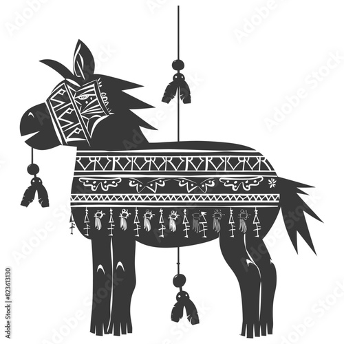 Silhouette mexican pinata black color only