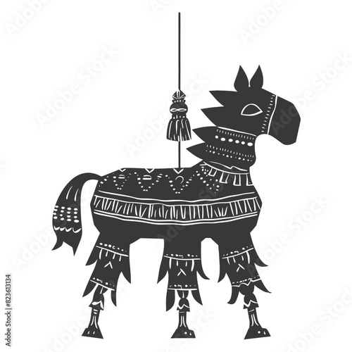 Silhouette mexican pinata black color only