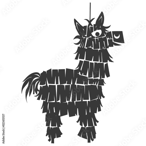 Silhouette mexican pinata black color only