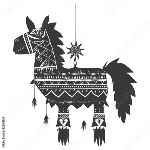 Silhouette mexican pinata black color only