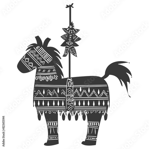 Silhouette mexican pinata black color only
