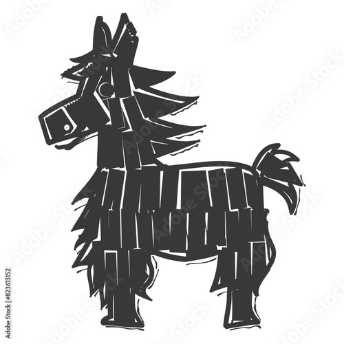 Silhouette mexican pinata black color only