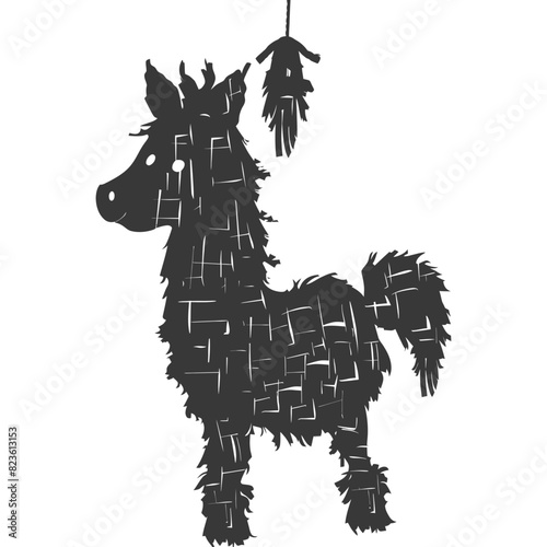 Silhouette mexican pinata black color only